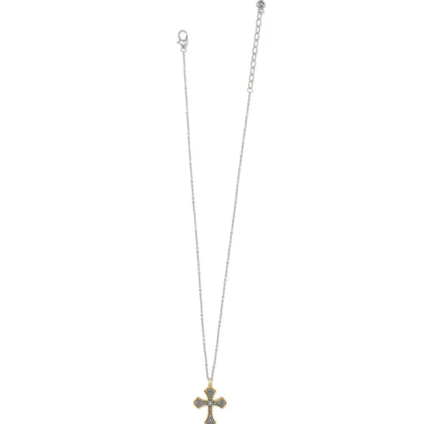 Brighton Good Shephard Cross Necklace Silver-Gold Fashion