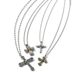 Brighton Good Shephard Cross Necklace Silver-Gold Fashion