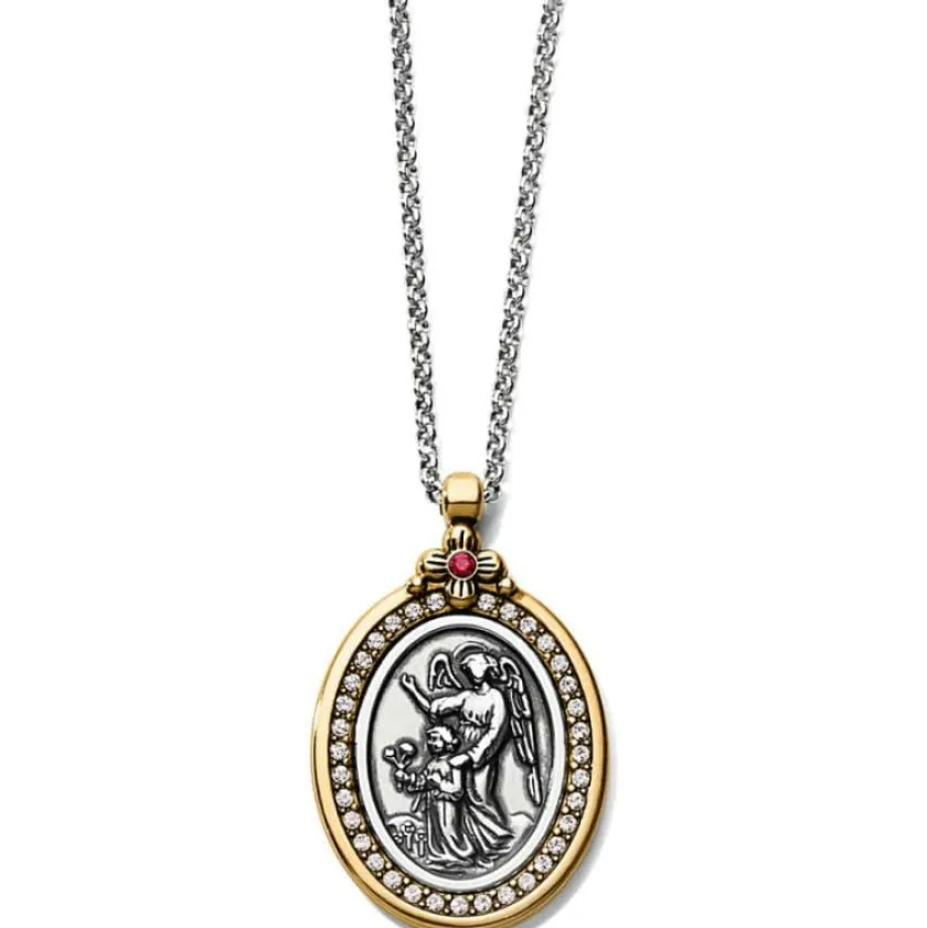 Brighton Guardian Angel Two-Tone Pendant Necklace Silver-Gold Clearance