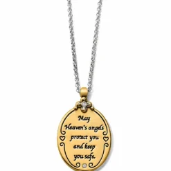 Brighton Guardian Angel Two-Tone Pendant Necklace Silver-Gold Clearance