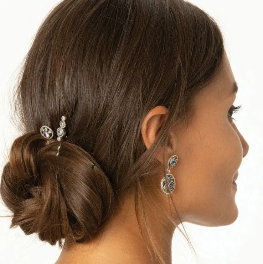 Brighton Halo Bobby Pin Set Silver-Tanzanite Best
