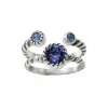 Brighton Halo Duo Ring Silver-Tanzanite Clearance