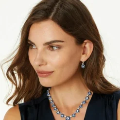 Brighton Halo Eclipse Leverback Earrings Silver-Blue Online