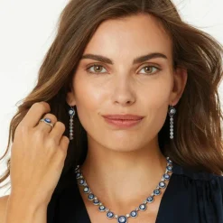 Brighton Halo Eclipse Ring Silver-Blue Sale