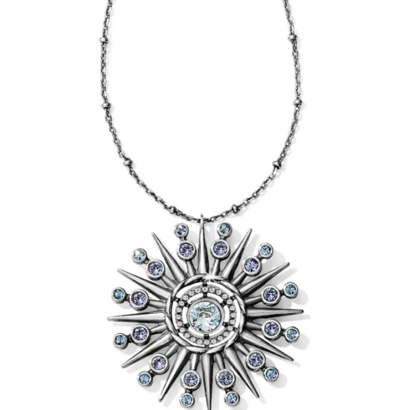 Brighton Halo Ice Radiate Necklace Silver-Tanzanite Clearance