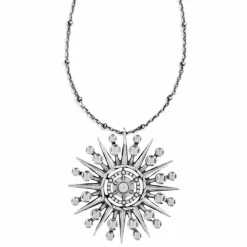 Brighton Halo Ice Radiate Necklace Silver-Tanzanite Clearance