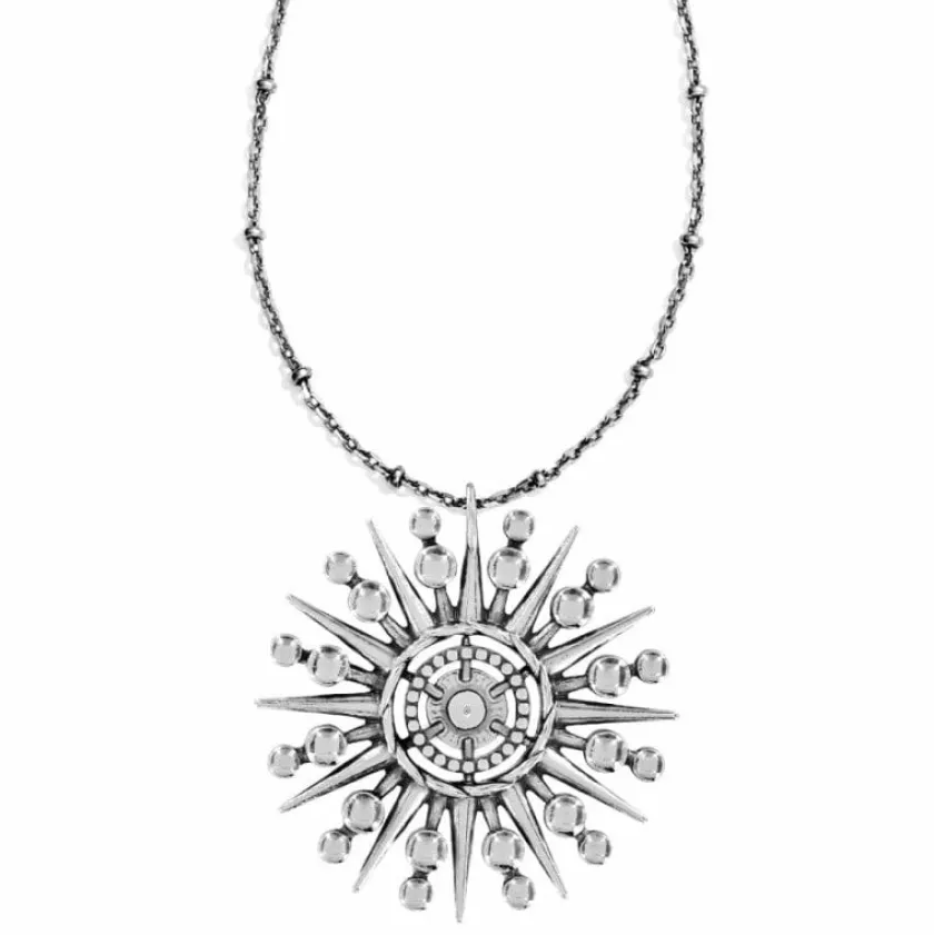 Brighton Halo Ice Radiate Necklace Silver-Tanzanite Clearance