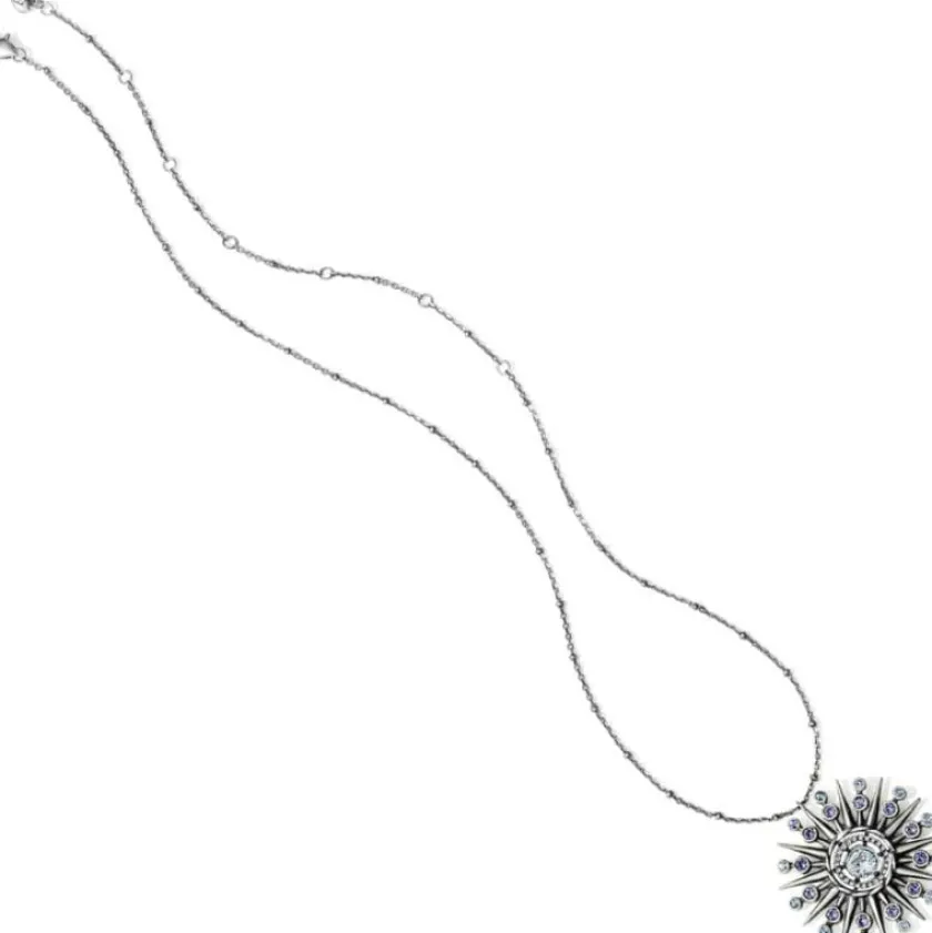 Brighton Halo Ice Radiate Necklace Silver-Tanzanite Clearance