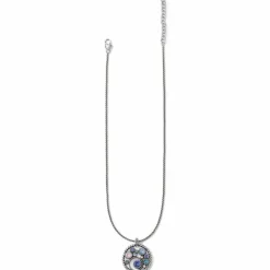 Brighton Halo Necklace Silver-Tanzanite New