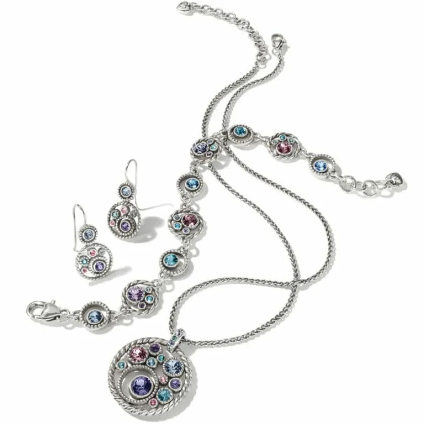 Brighton Halo Necklace Silver-Tanzanite New
