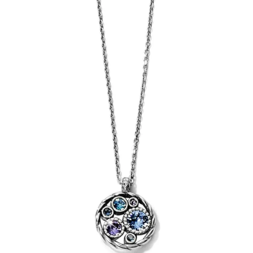 Brighton Halo Petite Necklace Silver-Tanzanite Fashion