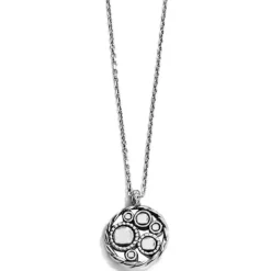 Brighton Halo Petite Necklace Silver-Tanzanite Fashion