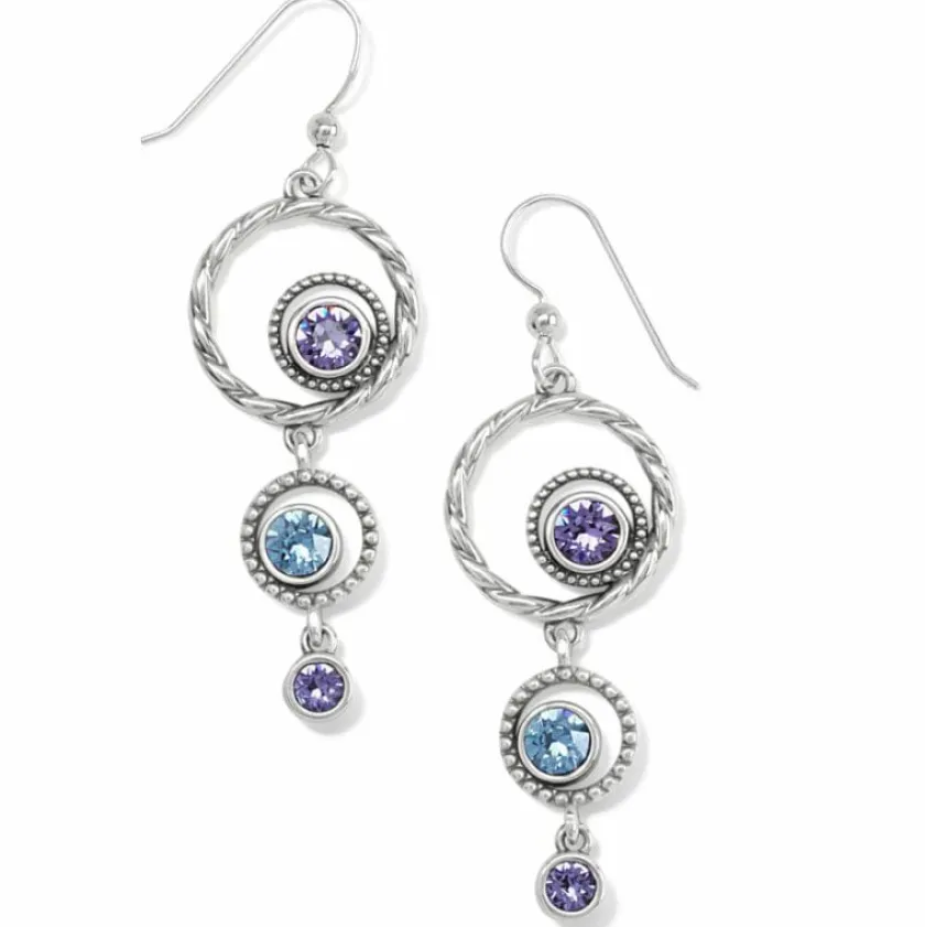 Brighton Halo Radiance French Wire Earrings Silver-Tanzanite Outlet