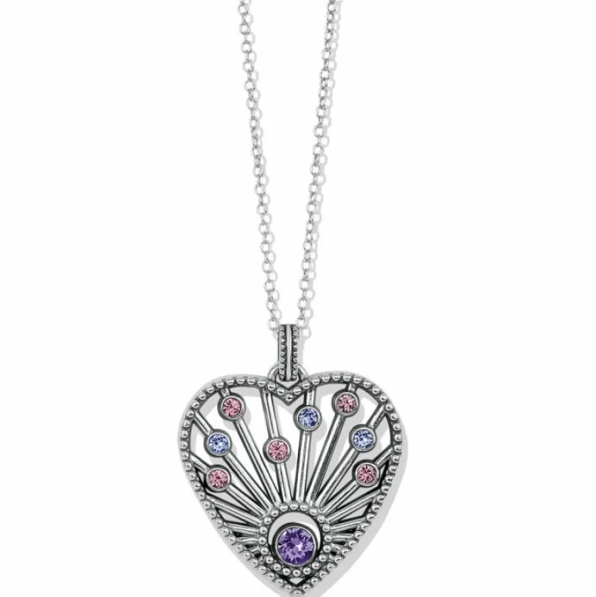 Brighton Halo Radiance Heart Necklace Silver-Multi Online