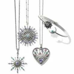 Brighton Halo Radiance Heart Necklace Silver-Multi Online