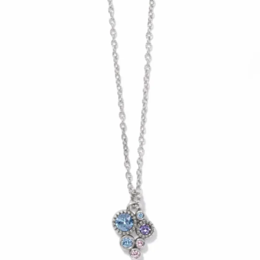 Brighton Halo Radiance Petite Necklace Silver-Tanzanite Best