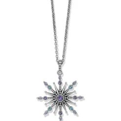 Brighton Halo Starlit Necklace Silver-Tanzanite Clearance