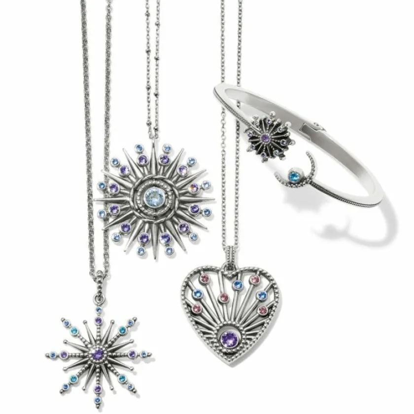 Brighton Halo Starlit Necklace Silver-Tanzanite Clearance
