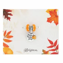 Brighton Happy Thanksgiving Charm Set Silver-Orange Outlet