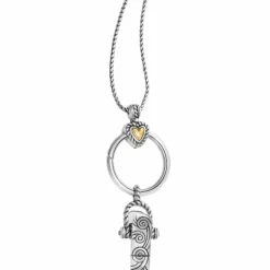 Brighton Heart Charm Reversible Badge Clip Necklace Silver New