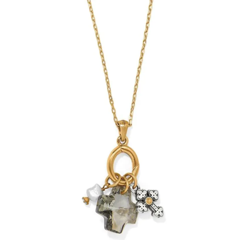 Brighton Heavenly Cross Short Necklace Silver-Gold New