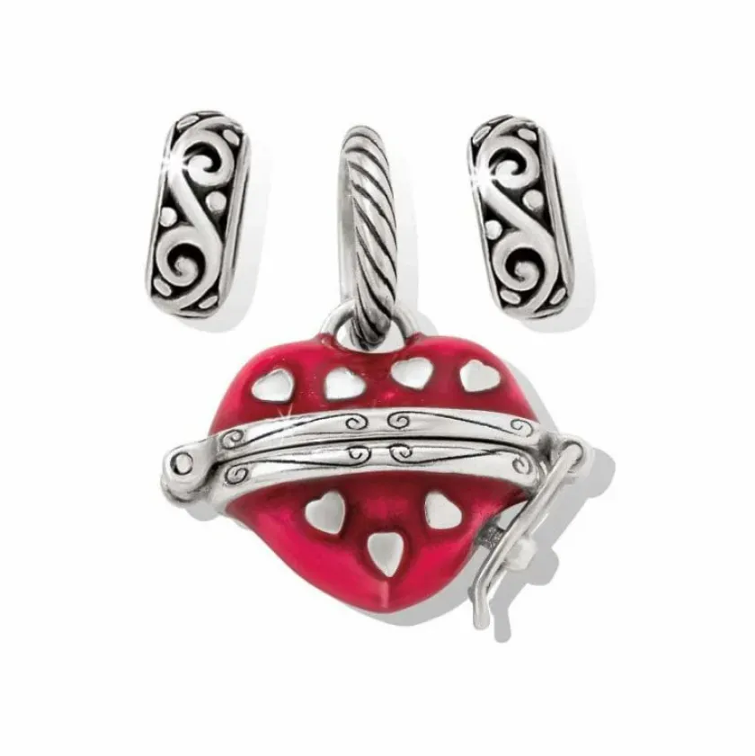 Brighton Hidden Hearts Charm Gift Set Silver-Red Outlet