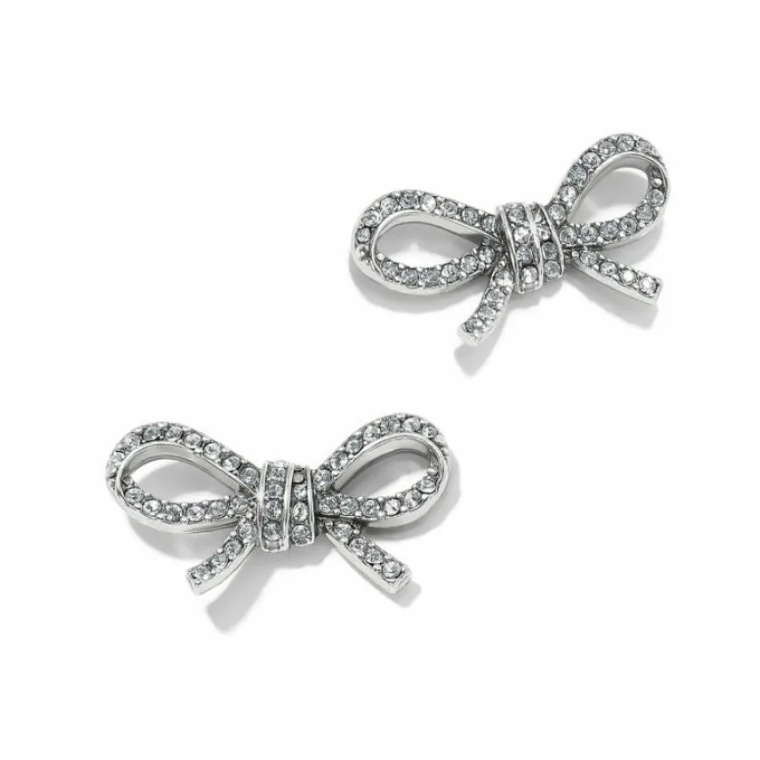 Brighton Illumina Bow Post Earrings Silver Outlet