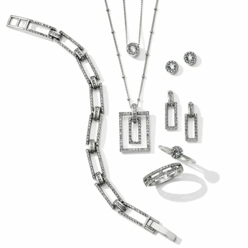 Brighton Illumina Light Linx Post Drop Earrings Silver New