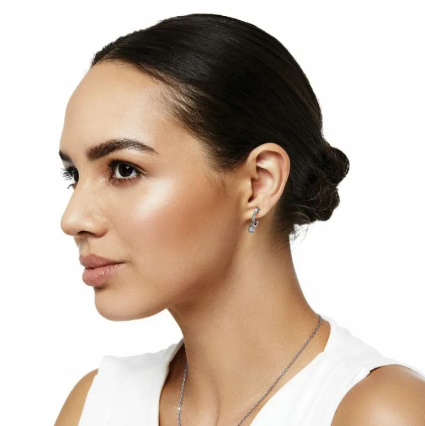 Brighton Illumina Lights Allure Hoop Earrings Silver New
