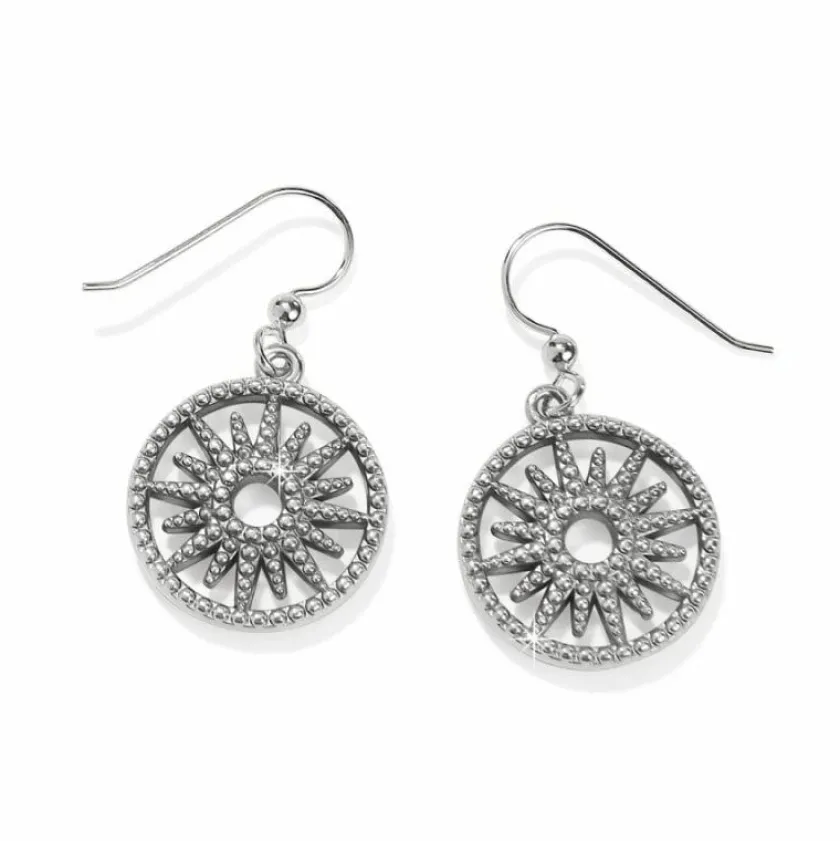 Brighton Illumina Sun French Wire Earrings Silver New
