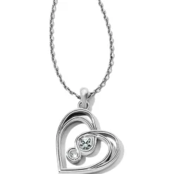 Brighton Infinity Sparkle Petite Heart Necklace Silver Best