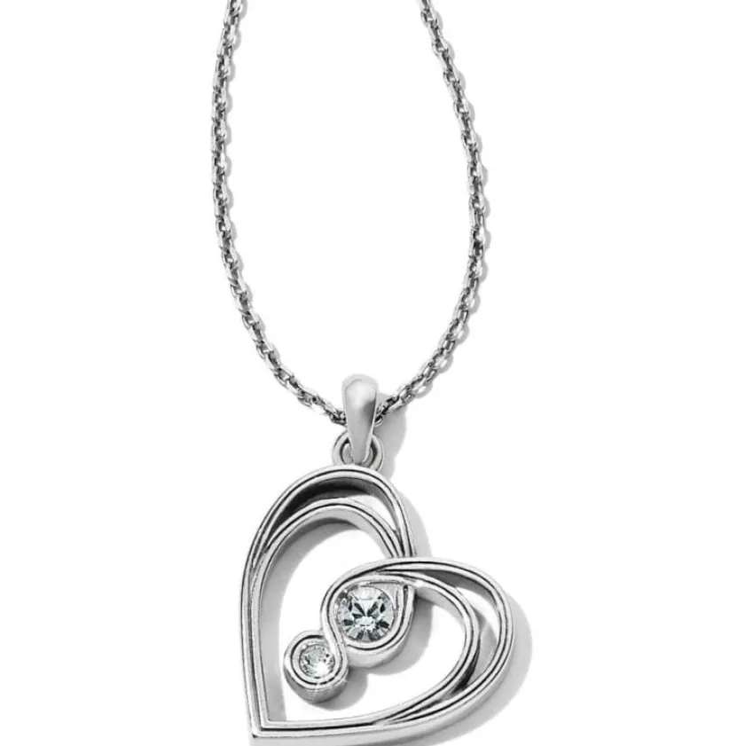 Brighton Infinity Sparkle Petite Heart Necklace Silver Best