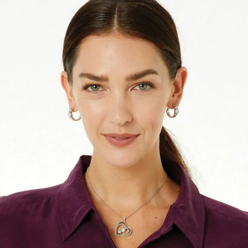 Brighton Infinity Sparkle Petite Heart Necklace Silver Best