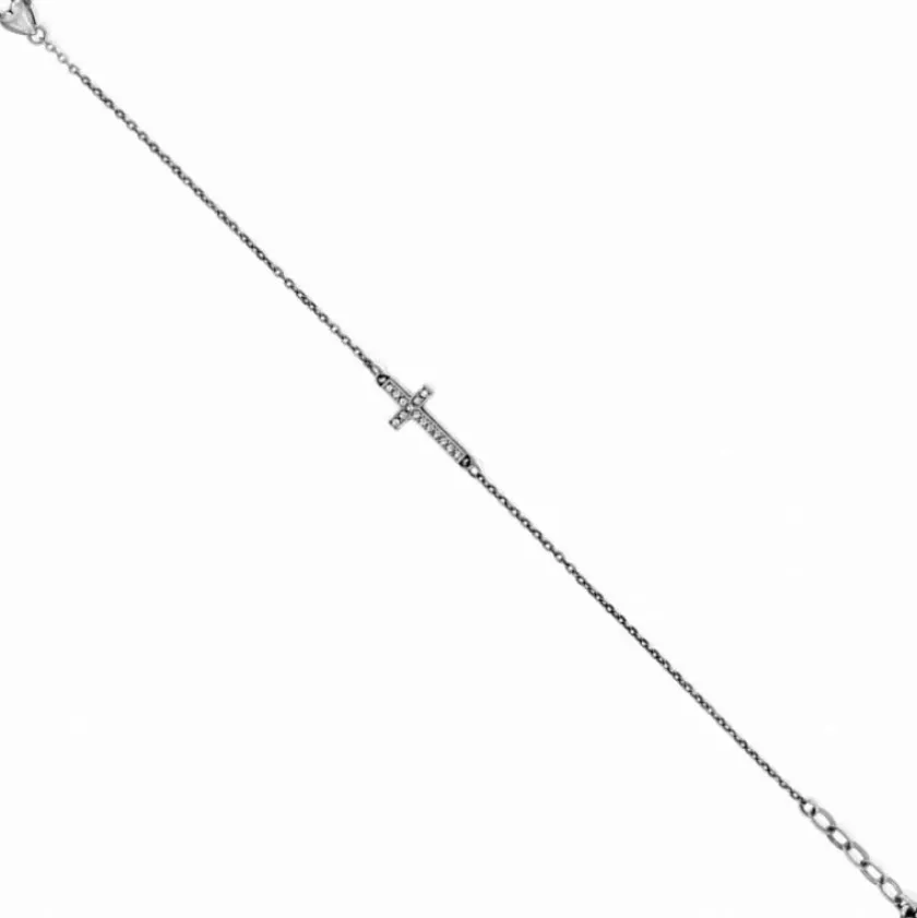 Brighton Inner Shine Cross Anklet Silver Hot