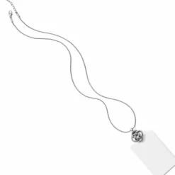 Brighton Interlok Badge Clip Necklace Silver Hot