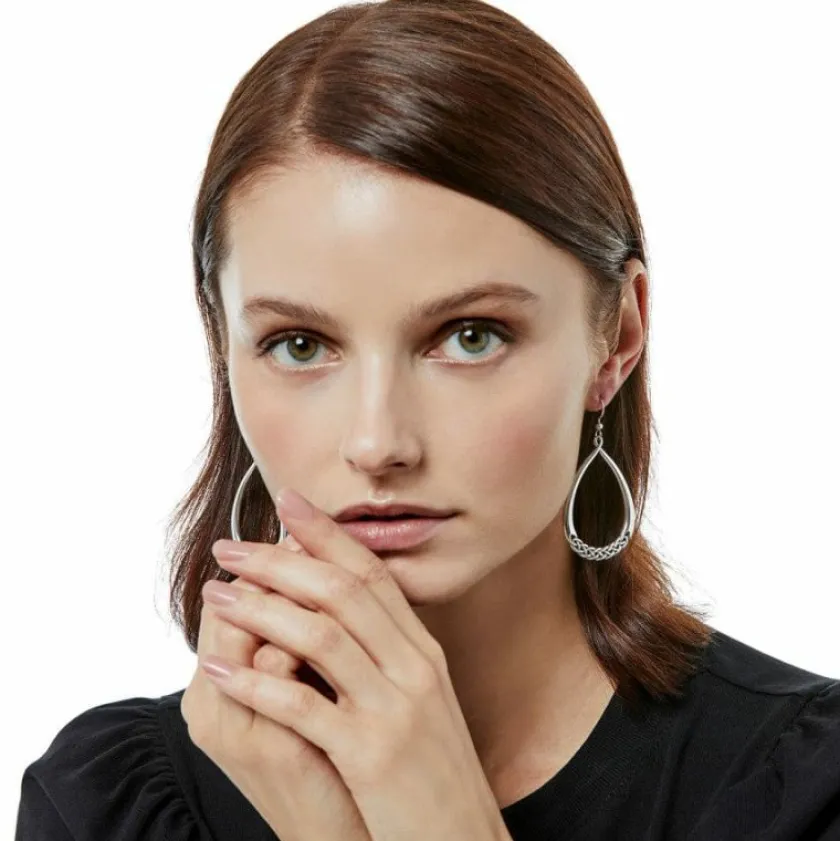 Brighton Interlok Braid Drop French Wire Earrings Silver Sale