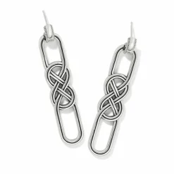 Brighton Interlok Braid Post Drop Earrings Silver Online