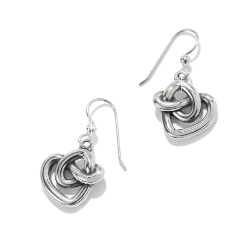 Brighton Interlok Curve Heart French Wire Earrings Silver Online