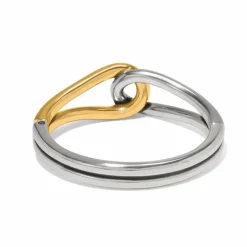 Brighton Interlok Curve Two Tone Hinge Bangle Silver-Gold Sale