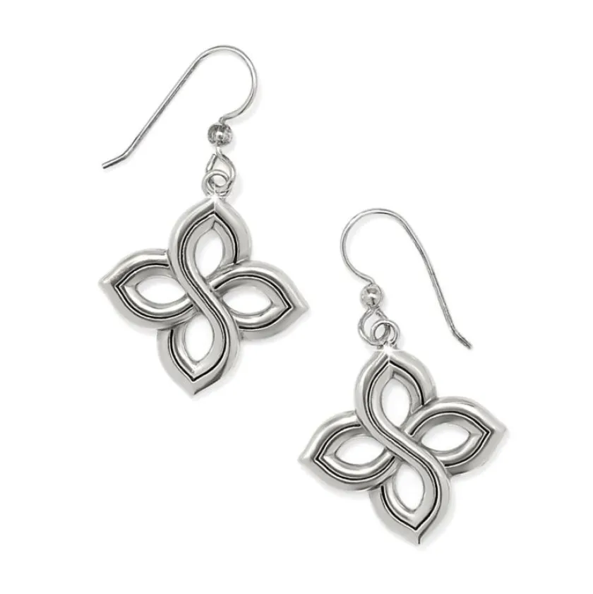 Brighton Interlok Floral Knot French Wire Earrings Silver Fashion