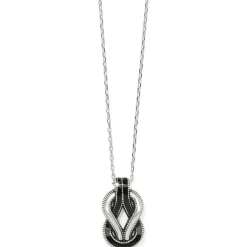 Brighton Interlok Harmony Black Necklace Silver-Black New
