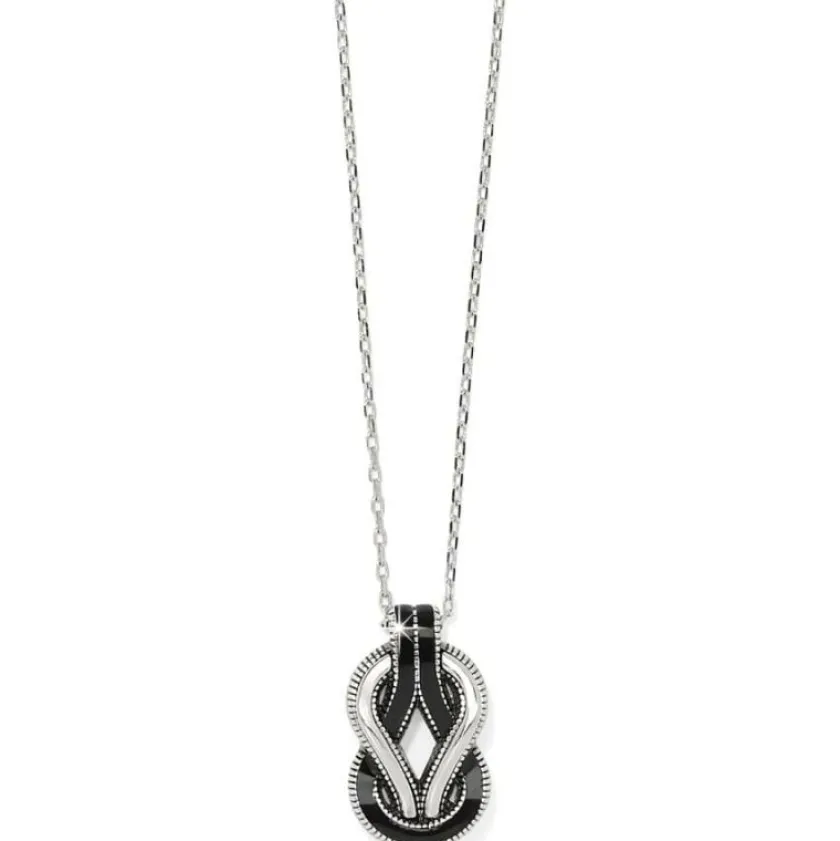 Brighton Interlok Harmony Black Necklace Silver-Black New