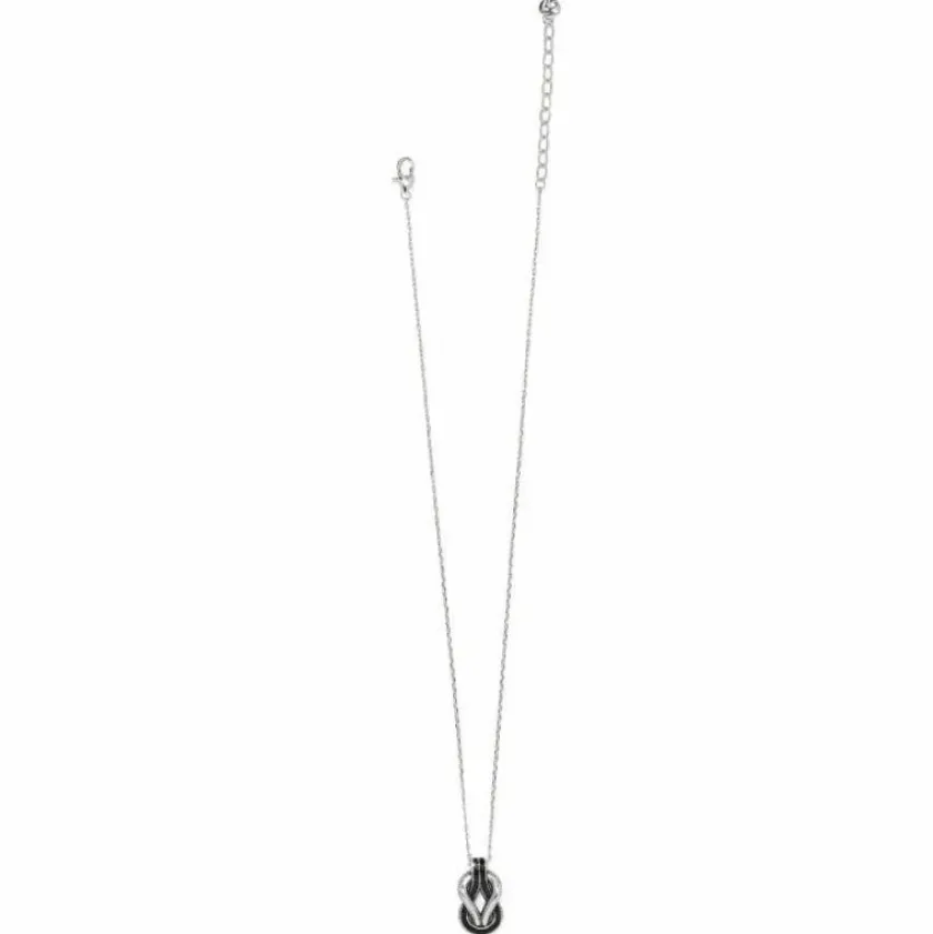Brighton Interlok Harmony Black Necklace Silver-Black New