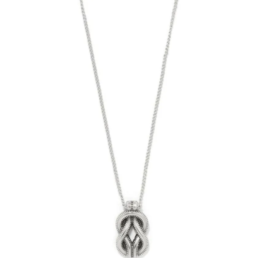 Brighton Interlok Harmony Black Petite Necklace Silver-Black Hot
