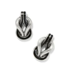 Brighton Interlok Harmony Black Post Earrings Silver-Black Online