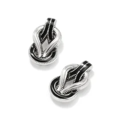 Brighton Interlok Harmony Black Post Earrings Silver-Black Online