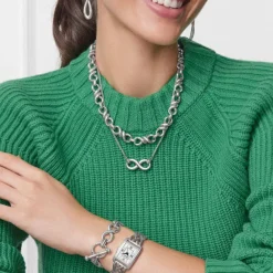 Brighton Interlok Infinity Bracelet Silver New