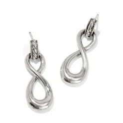 Brighton Interlok Infinity Post Drop Earrings Silver Discount