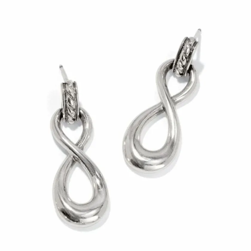 Brighton Interlok Infinity Post Drop Earrings Silver Discount