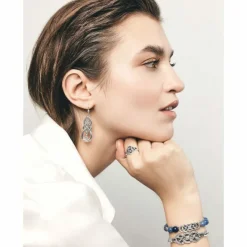 Brighton Interlok Lustre Quartz Stretch Bracelet Blue Discount